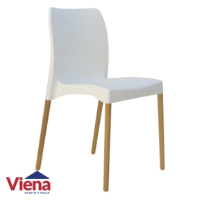 Silla Plastica Mara Sit Blanca Pata Madera A313