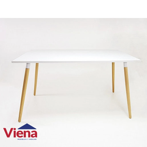 Mesa Melamina Kaunas Sit Blanca 1.60 Pata Madera 1043
