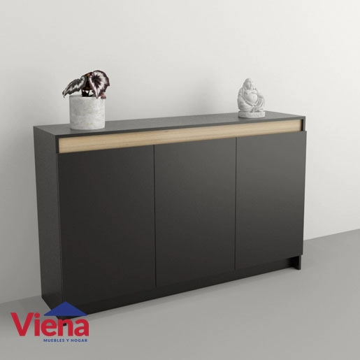 Bahiut Table's 1156-CON 3 puertas Negro Olmo Firlandes 