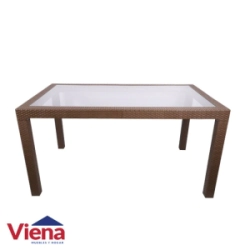 Mesa Plastica Rectangular 1.50 x 90 Indonesia VOSS2000 Mokka Tapa Vidrio