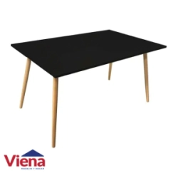 Mesa Melamina Kaunas Sit Negra 1.60 Pata Madera 1043