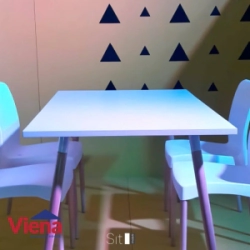 Mesa Melamina Kaunas Sit Blanca 1.60 Pata Pintada