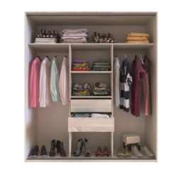 Ropero / Placard DELOS 3 Puertas Corredizas Con Espejos 1.83x2.10 Pino.DLE363PC
