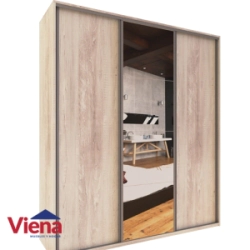 Ropero / Placard DELOS 3 Puertas Corredizas Con Espejos 1.83x2.10 Pino.DLE363PC