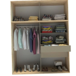 Ropero Delos DUO05RNGC 4P Corrediza 1.80 x 2.30 Roble/Neb/Gr