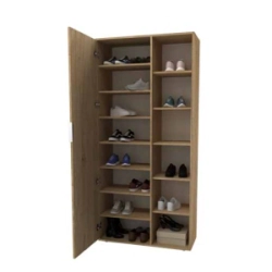 Zapatero Delos  DLD05RNN Una Puerta Alta 85 x 182 Con Espejo Roble N