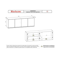 Alacena Ricchezze 140 Arco Blanca Con  Aluminio 31602286