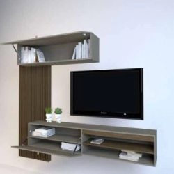 Centro Entretenimiento, Table's 1111-CNG Nogal / Gris 220 cm