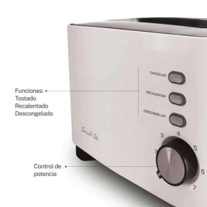 Tostadora Smart - TEK T900 2 Rebanadas Blanca