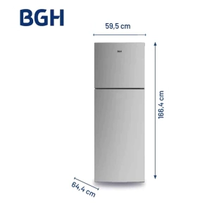 Heladera BGH BRT330I1A 338LTS N F Inverter Inoxidable