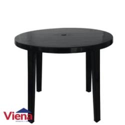 Mesa Plastica Antillas Circulas 0.90 Cm De Diametro VOSS2000 Color Negra