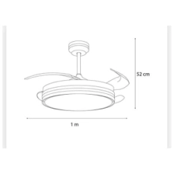 Ventilador Techo RI 1542 PH Retractil 42" Negro