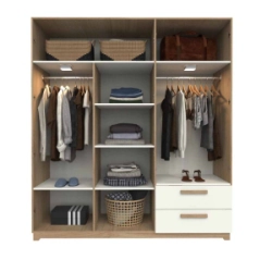 Ropero Delos DNA01RKBL 4 Puertas Abrir 180 x 200 Roble Blanco