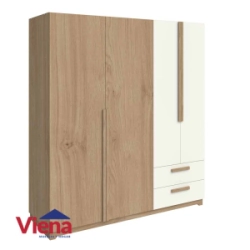 Ropero Delos DNA01RKBL 4 Puertas Abrir 180 x 200 Roble Blanco