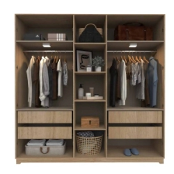 Ropero Delos  DNA02RKBL 4 Puertas Abrir 200 x 200 Roble K Blanco