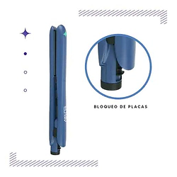 Plancha Para Cabello EuroBeauty EB-HS021 Mecanica Azul