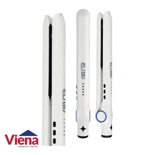 Plancha Para Cabello Eurobeauty EB-HS031 Mecanica Blanca 