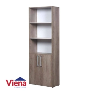 Biblioteca Ricchezze Mesina 5 Espacios Con Puerta  60 x 180 Nebraska y Gris