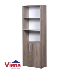 Biblioteca Ricchezze Mesina 5 Espacios Con Puerta  60 x 180 Nebraska y Gris