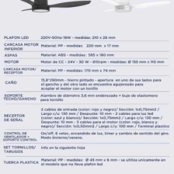 Ventilador Techo Indelplast IVT474" ABD Luz Led Negro