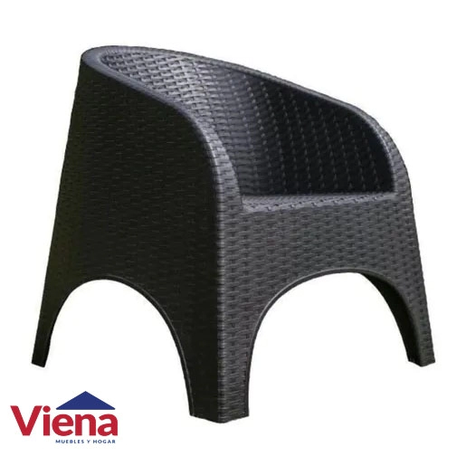 Sillon Nepal Simil Ratan Plastico Negro Laury 16269