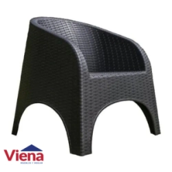 Sillon Nepal Simil Ratan Plastico Negro Laury 16269