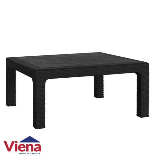 Mesa Plastica quality Nepal Simil Ratan 90x90 Negra. 16272