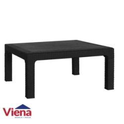 Mesa Plastica quality Nepal Simil Ratan 90x90 Negra. 16272