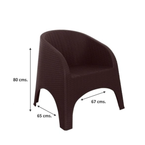 Sillon Nepal Simil Ratan Plastico Chocolate Laury 16270