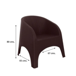 Sillon Nepal Simil Ratan Plastico Chocolate Laury 16270