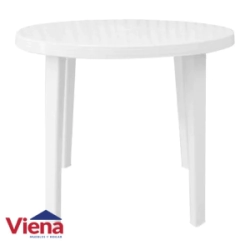 Mesa Plastica Quality Redonda 0.90 Blanca Patas Desmontable