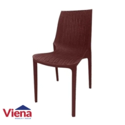 Silla Harmony Simil Ratan PVC Choco Quality Plastica