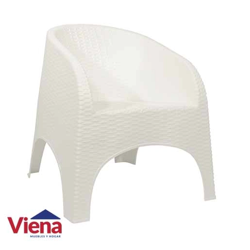 Sillon Nepal Simil Ratan Plastico Blanco Laury 16268