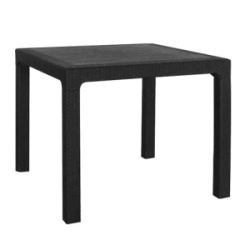 Mesa Plastica Quality 90 x 90 16275 Negra Simil Ratan