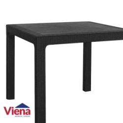 Mesa Plastica Quality 90 x 90 16275 Negra Simil Ratan