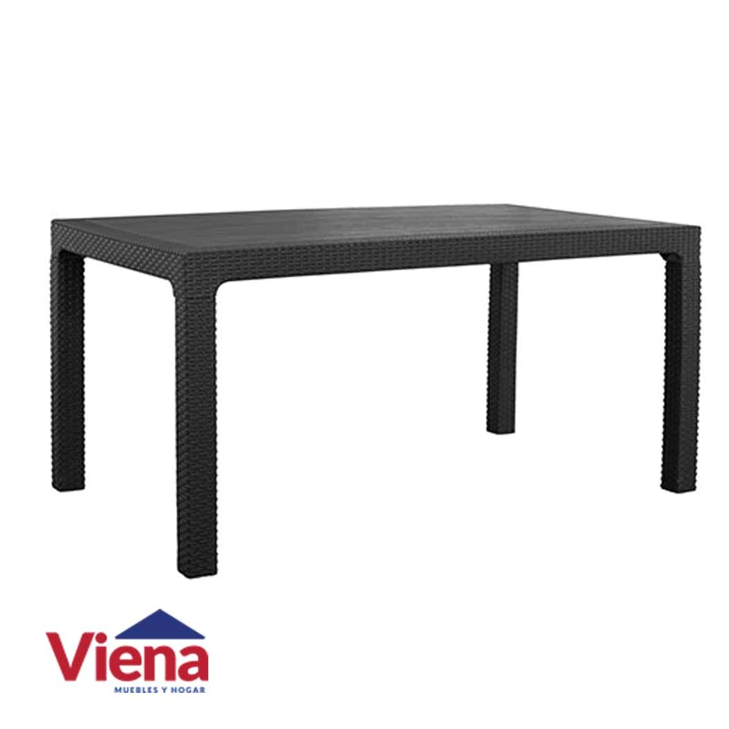 Mesa Plastica Quality 150 x 89 Negra Simil Ratan 18395