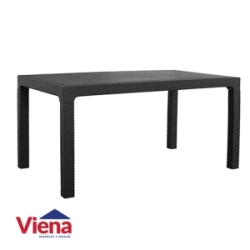 Mesa Plastica Quality 150 x 89 Negra Simil Ratan 18395