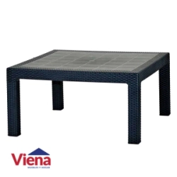 Mesa Plastica Baru Voss Estilo Rattan Grafito Cuadrada x 90