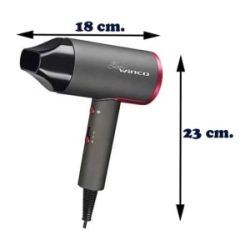 Secador De Pelo Winco W196 Portatil 2 Temperatura  2000W