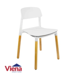 Silla Milano plastico Pata Madera 20735 Quality Blanca