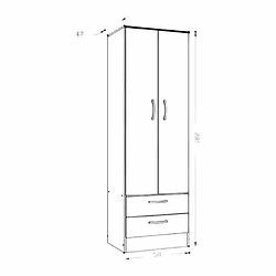 Placard Ricchezze Tana Eco 2 puertas 2 Cajones Nevada