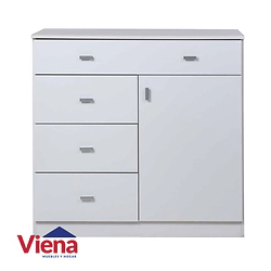 Comoda Ricchezze Piu Pack 1 Puerta 4 Cajones Blanca 36208271
