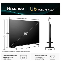 Televisor Hinsense 55" Led   55U6QV SMART QLED