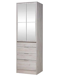 Placard Ricchezze 70 Murano 2 Puertas Abrir Con Espejo Pino Blanco