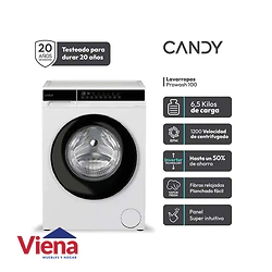 Lavarropas Candy EY26SB7-12  Con Frotal 6.5kg 1200RPM Blanco