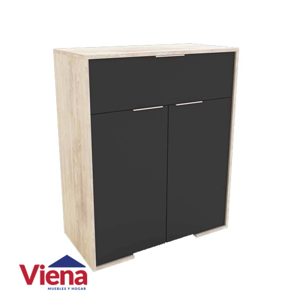 Comoda Delos 1 Cajon 2 Puertas  DLD03PCGS Pino Cascina Gris Sombra