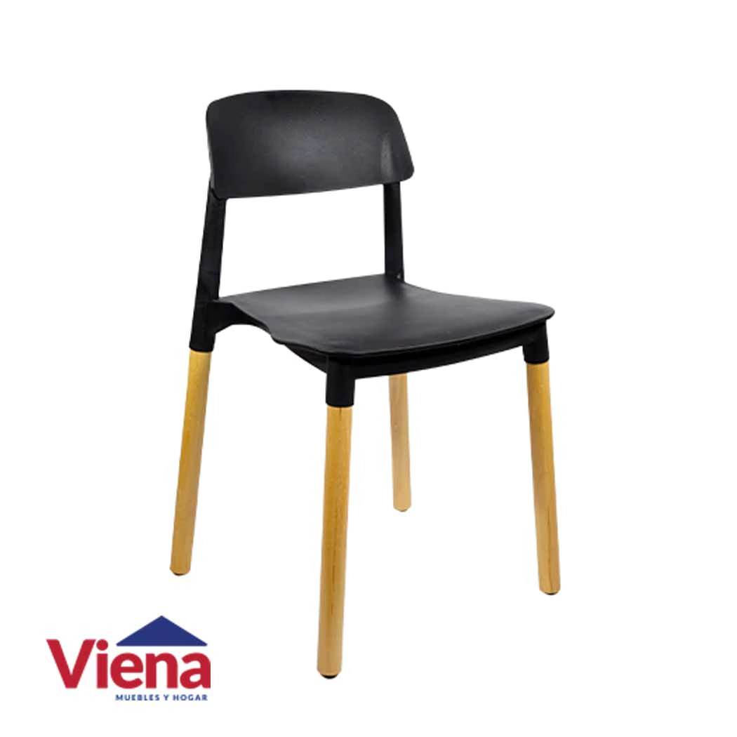 Silla Milano plastico Pata Madera 20735 Quality Blanca
