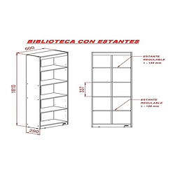 Biblioteca Mosconi Con Estantes 81048 Wengue