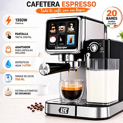 Cafetera Express Capsula  LUSQTOFF LQ-HM200D Barista Inoxidable