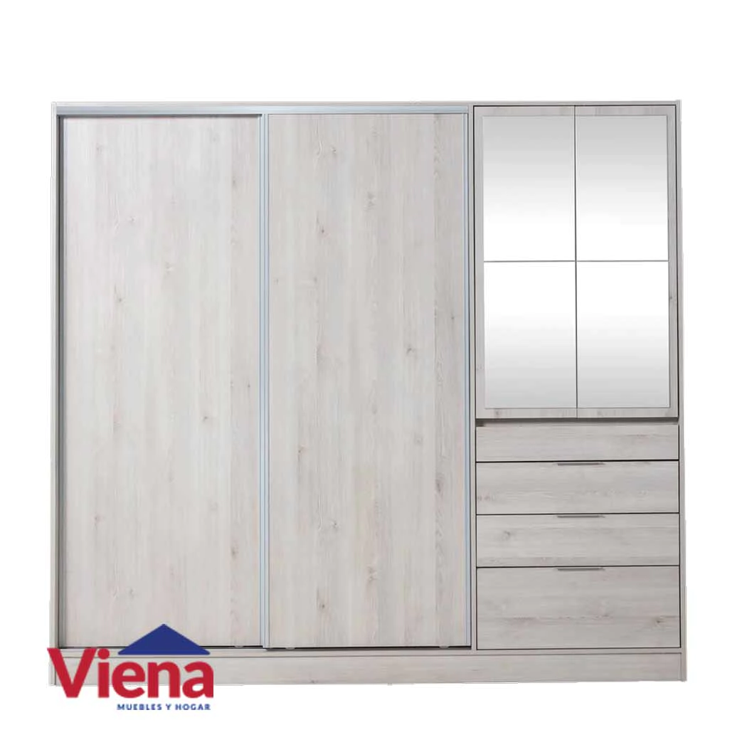 Placard Murano Mix 2.07 4 Puertas 4 Cajones con Espejo